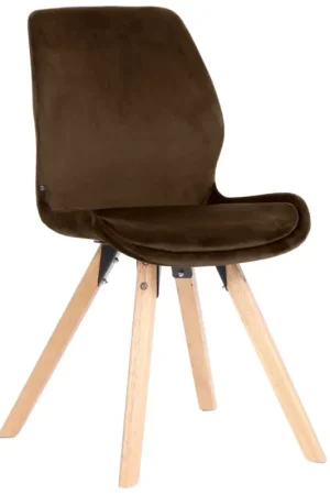 Lage Prijs Eetkamerstoel Luna Basismateriaal:Fluweel | Kleur:bruin