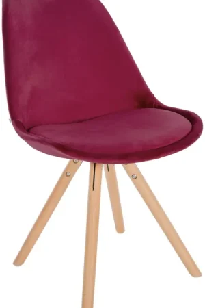 Betrouwbaar Eetkamerstoel Sofia Kleur:bordeauxrood | Kleur frame:natura (ronde)