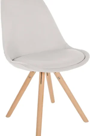 Voordeelprijs Eetkamerstoel Sofia Stof Kleur:creme | Kleur frame:natura (ronde)
