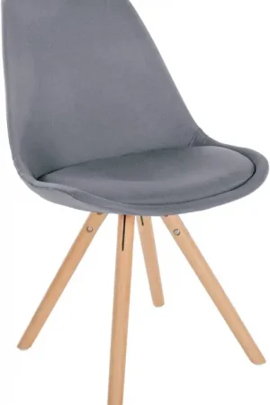 Alleen Vandaag Eetkamerstoel Sofia Stof Kleur:licht grijs | Kleur frame:natura (ronde)