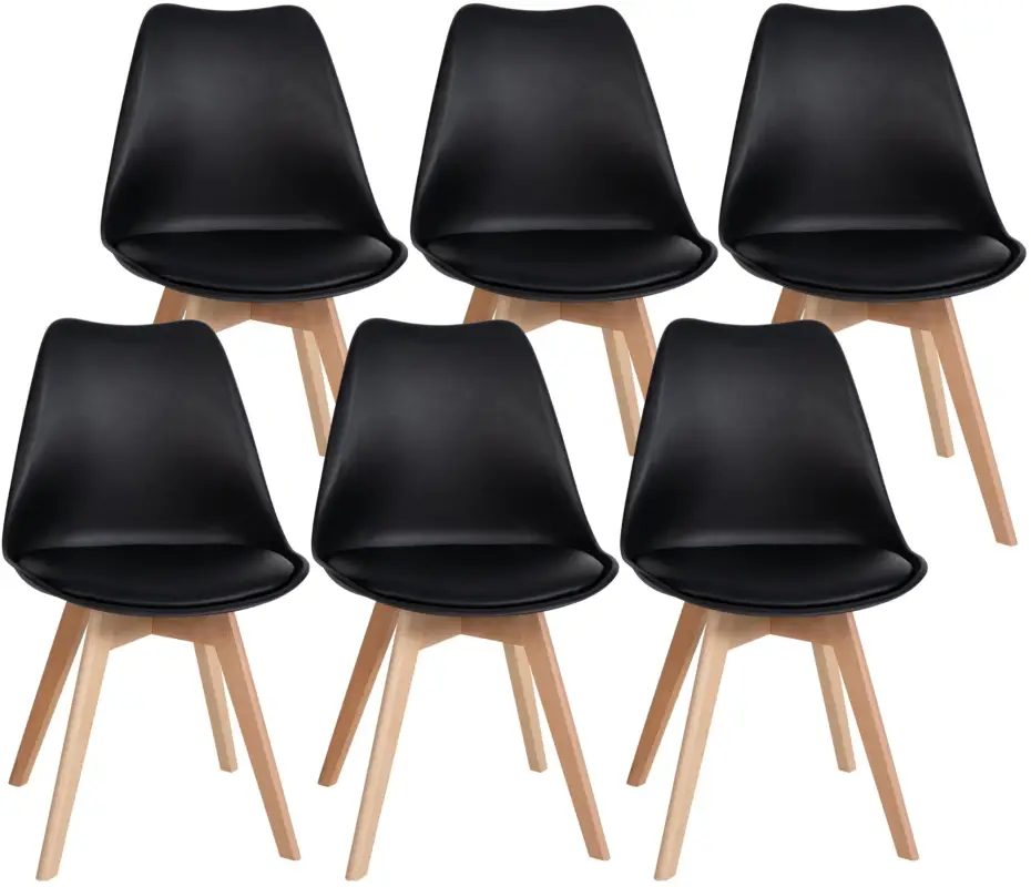 Set van 6 eetkamerstoelen Ramsey Kleur:zwart Shop Nu