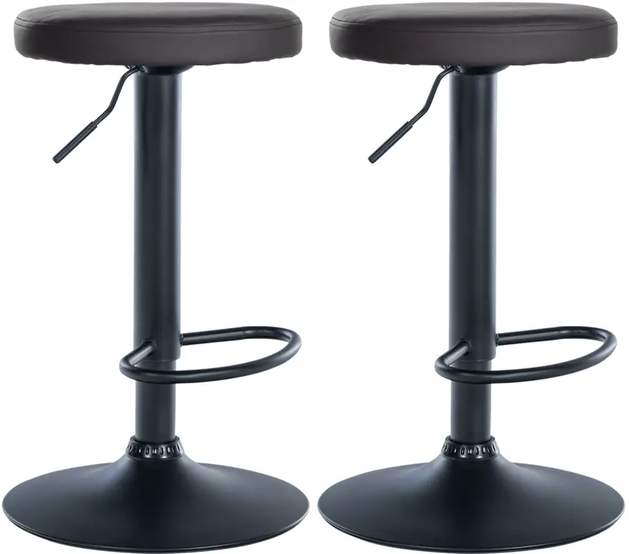 Set van 2 barkrukken Ponte kunstleer Kleur:zwart | Materiaal frame:Metaal mat zwart Bestel Nu