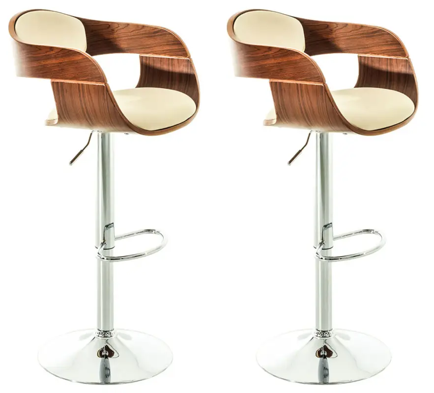 Merkproduct Set van 2 barkrukken Kingston kunstleer Kleur:walnoot/creme