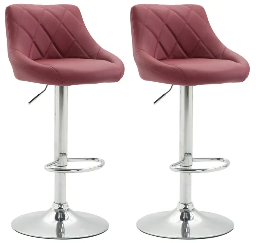 Set van 2 barkrukken LAZIO, kunstleer Kleur:bordeauxrood Weekendaanbieding