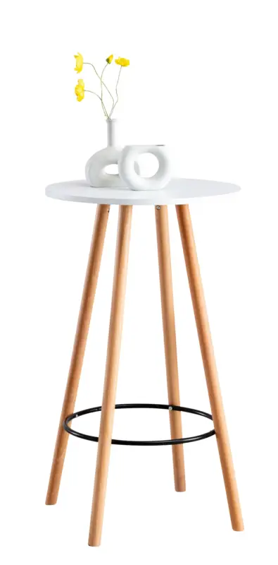 Statafel Mijas rond Kleur:wit | Kleur frame:natura (ronde) Seizoensaanbieding
