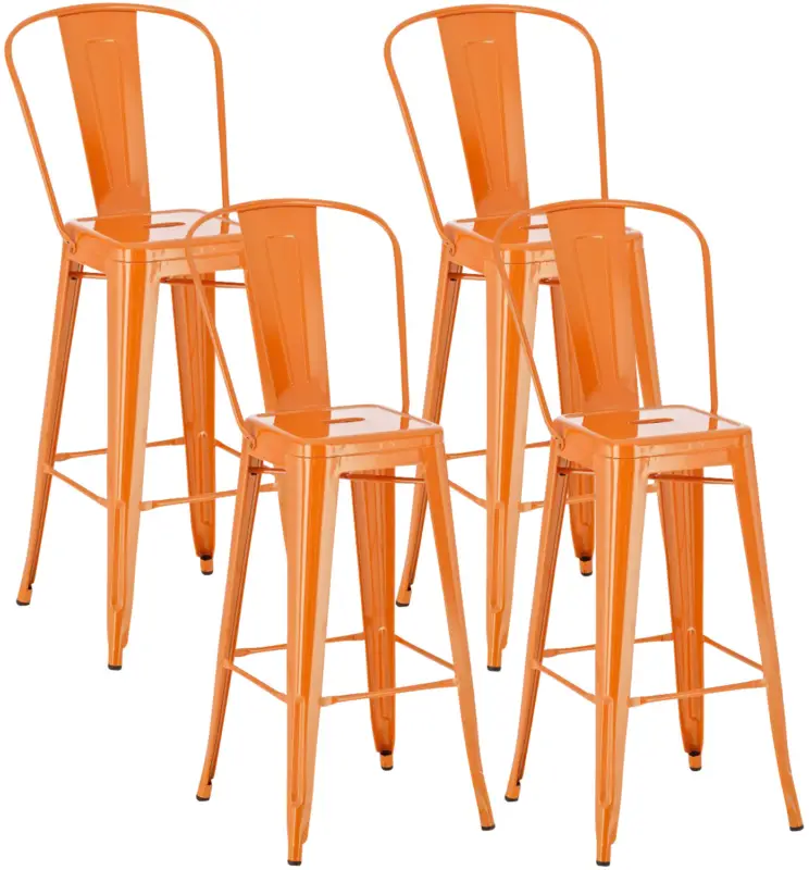 Set van 4 barkrukken Aiden Kleur:oranje Favoriet