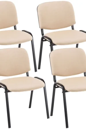 Weekendaanbieding Set van 4 bezoekersstoelen Ken Kleur:creme