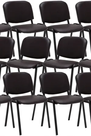 12er set bezoekersstoel Ken Kunstleer Kleur:bruin Seizoensaanbieding