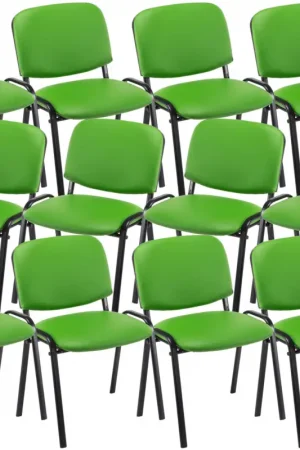 12er set bezoekersstoel Ken Kunstleer Kleur:groen Nu Kopen