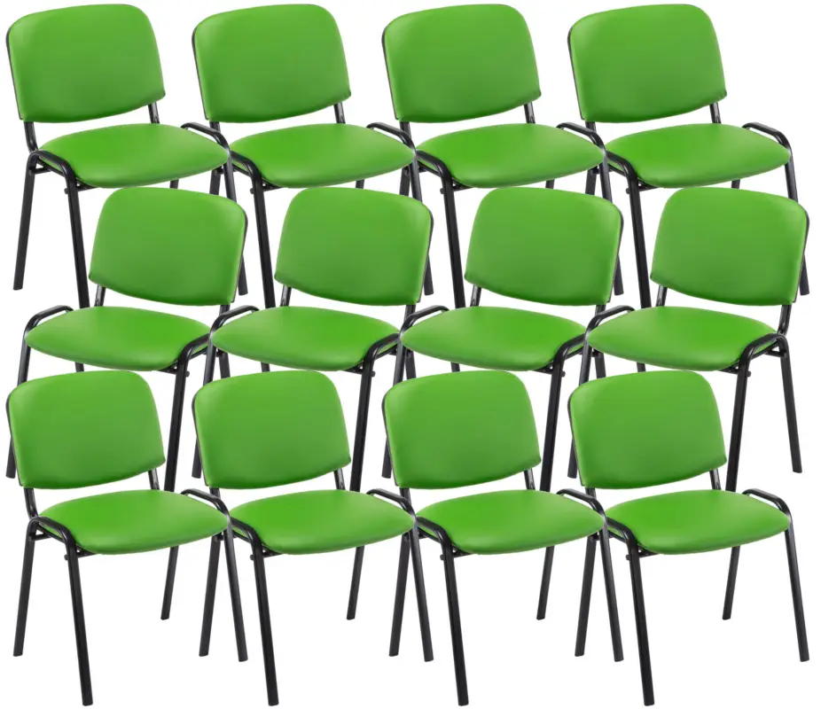 12er set bezoekersstoel Ken Kunstleer Kleur:groen Nu Kopen