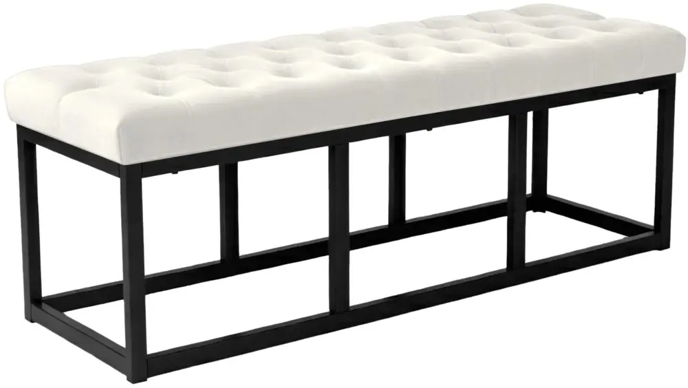 Bank Polson Fluweel Zwart Kleur:creme | Maat:120 cm Flitsaanbieding