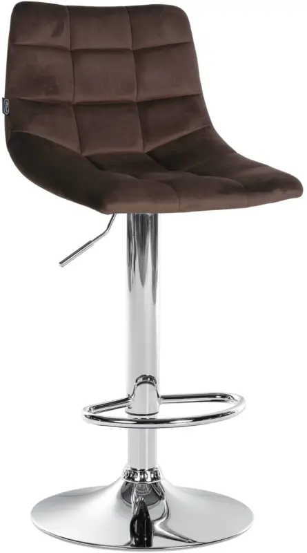 Rechtstreeks Van De Fabrikant Barkruk Jerry Fluweel Kleur:bruin | Kleur frame:chroom