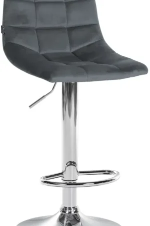 Barkruk Jerry Fluweel Kleur:donkergrijs | Kleur frame:chroom Shop Nu