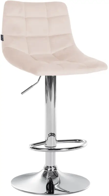 Lage Prijs Barkruk Jerry Fluweel Kleur:beige | Kleur frame:chroom
