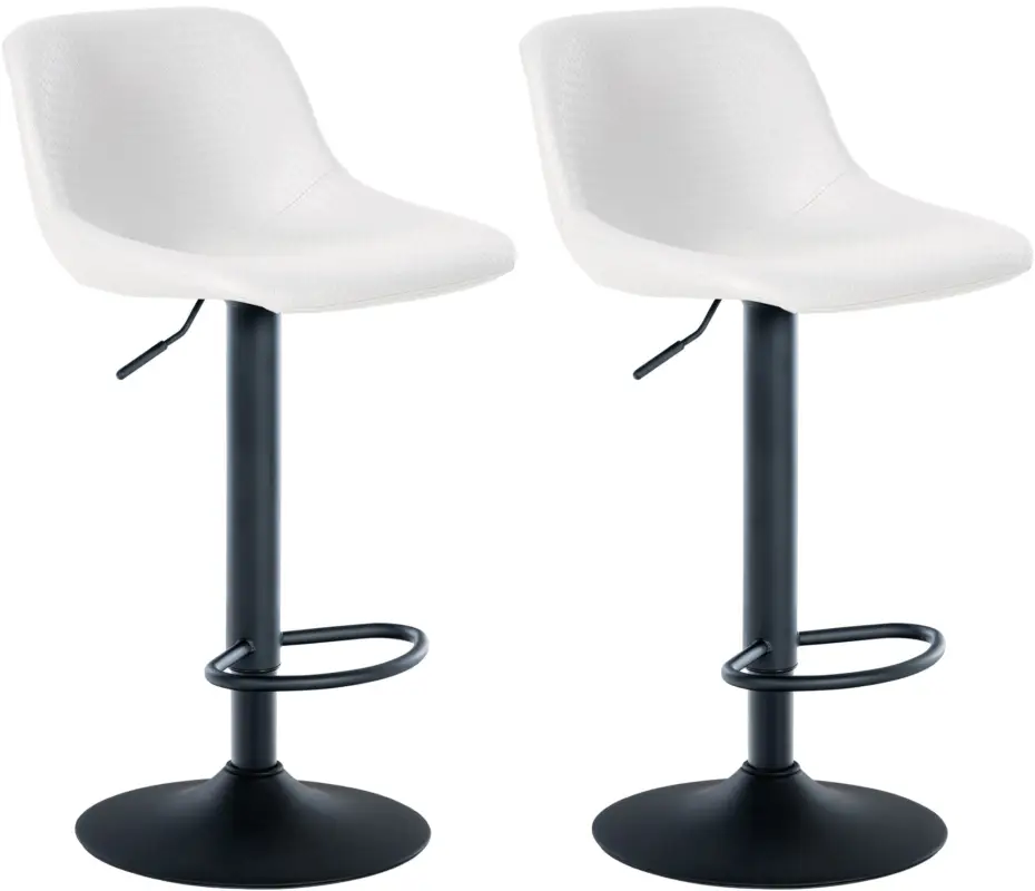Op = Op Set van 2 barkrukken Loft Basismateriaal:Kunstleer | Kleur:wit