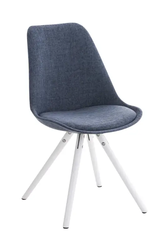 Betaalbaar Bezoekersstoel Pegleg Stof natura Kleur:blauw | Kleur frame:wit