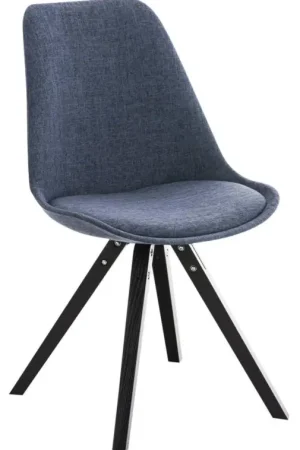 Bestseller Bezoekersstoel Pegleg Stof Square natura Kleur:blauw | Kleur frame:zwart