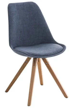 Bezoekersstoel Pegleg Stof Square natura Kleur:blauw | Kleur frame:natura Superprijs