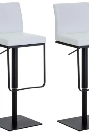 2-delige set barkrukken Panama kunstlederen bekleding Kleur frame:zwart | Kleurvarianten:wit Hete Deal