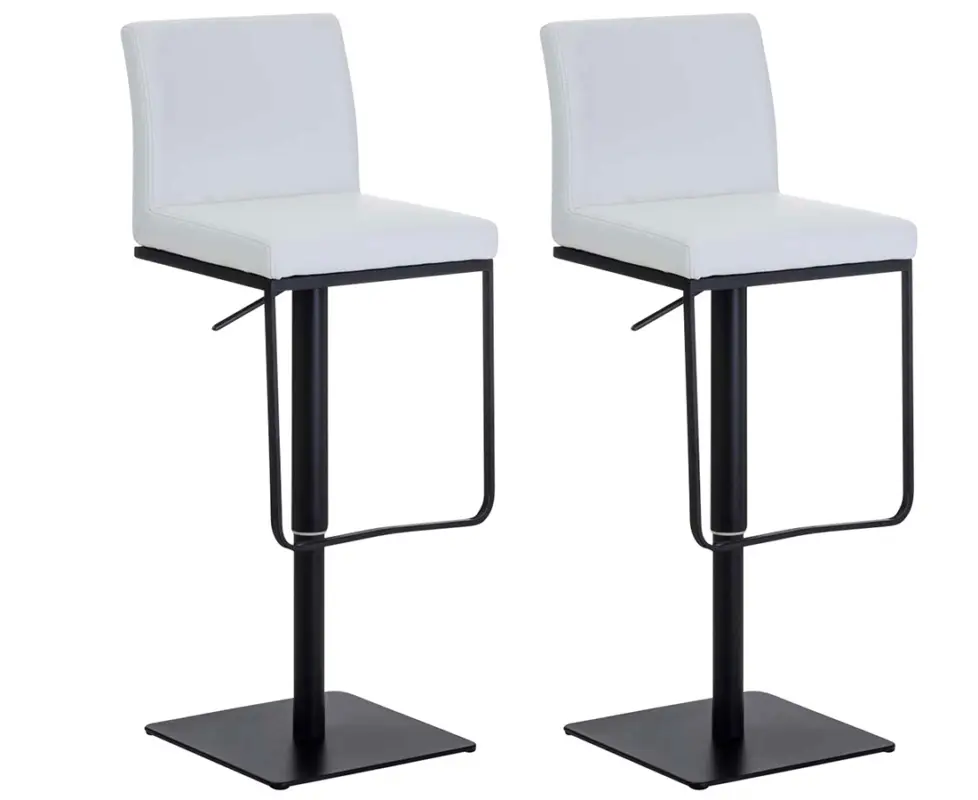 2-delige set barkrukken Panama kunstlederen bekleding Kleur frame:zwart | Kleurvarianten:wit Hete Deal