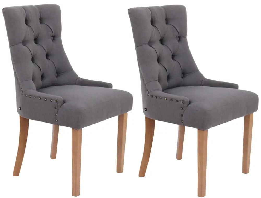 Beperkte Voorraad Set van 2 eetkamerstoelen Aberdeen Kleur:donkergrijs | Kleur frame:antiek licht