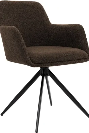 Eetkamerstoel Olema Teddy stof Kleur:bruin Exclusieve Aanbieding
