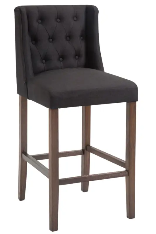 Op = Op Barkruk Cassandra Stof Kleur:zwart | Kleur frame:antiek donker