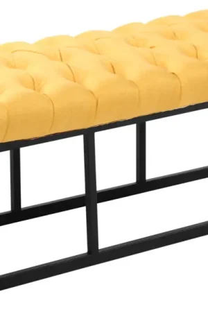 Merkproduct Zitbank Amun stof met zwart onderstel Kleur:geel | Maat:120 cm