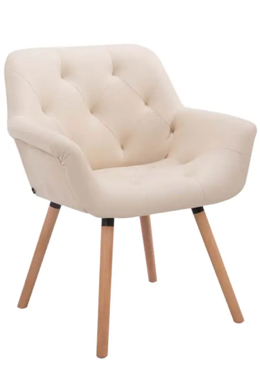 Koop Online Eetkamerstoel Cassidy Kunstleer Kleur:creme | Kleur frame:natura