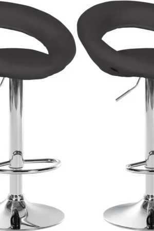 2-delige Set Barkrukken Olinda Stof Kleur:donkergrijs | Kleur frame:chroom Finale Uitverkoop