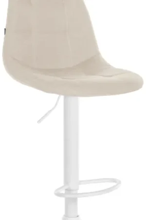Gratis Retour Barkruk Elmore stof Kleur:creme | Materiaal frame:Metaal mat wit