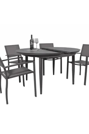Boender Outdoor dining tuinset 5 delig aluminium antraciet grijs Laatste Kans