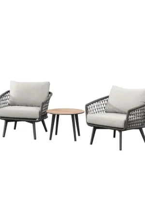 Boender Outdoor Fiji tuinset 2 personen 3-delig aluminium met ropes Koopje