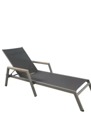 Boender Outdoor ligbed tuin met wielen en armleuning textileen antraciet Koop Online