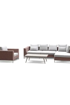 Boender Outdoor Rotan loungeset met tafel Mahoniebruin Tijdelijk Beschikbaar