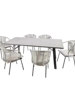 Betaalbaar EDG Dining tuinset 6 personen aluminium rope