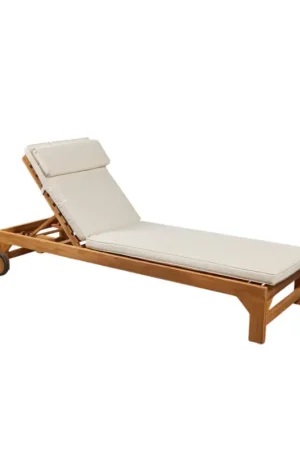 EDG luxe ligbed met wielen teak Direct Beschikbaar