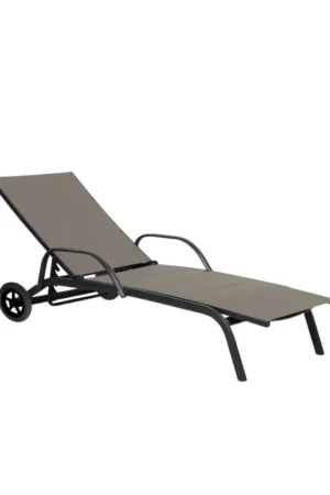EDG Verstelbaar Ligbed op Wielen – Outdoor Comfort – taupe Rechtstreeks Van De Fabrikant
