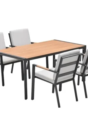 Felini tuinset 5-delig carbon black met Felini tuintafel Hete Deal
