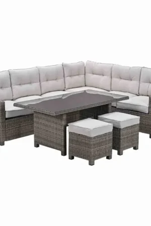 Aanbieding Garden Impressions Blue bird lounge-dining set 5-delig rechts organic grijs desert sand