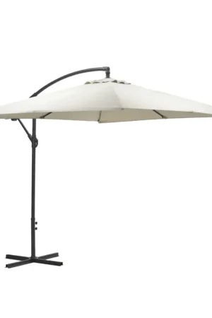 Direct Verzonden Corfu parasol - 250x250 cm - carbon black - zand