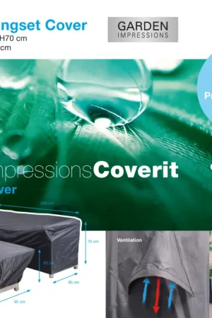 Coverit lounge-diningset hoes - 233/293x90xH70 & 162x92xH63 cm Op = Op