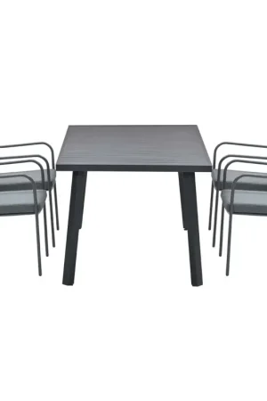 Garden Impressions Dido stoelen zwart 4 stuks + Terni tafel 160 cm Shop Nu