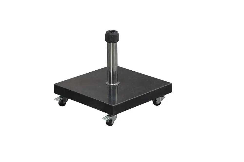 Eureka granieten parasolvoet - 40 kg - zwart gepolijst - verrijdbaar Aanbieding