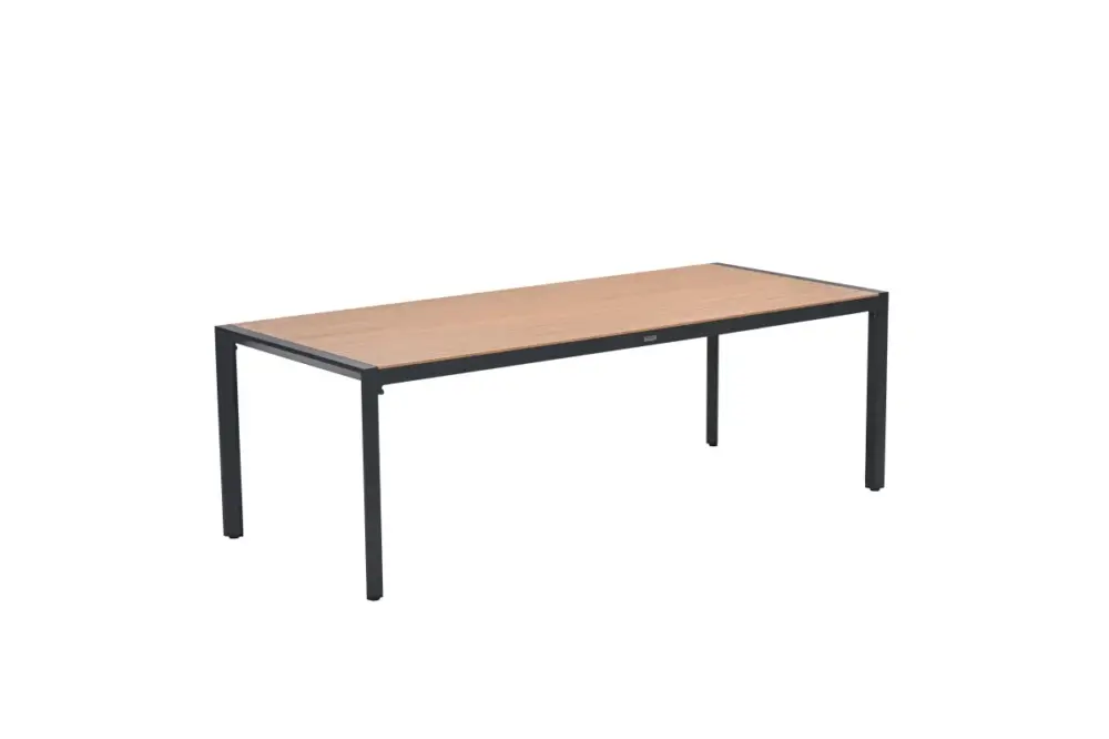 Felini tafel - 220x93 cm - carbon black - light teaklook Rechtstreeks Van De Fabrikant