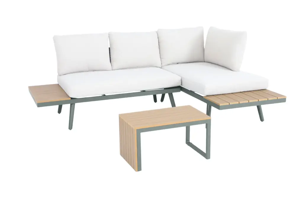 Alleen Vandaag Garden Impressions Forro loungeset - stone green - natural teak look Vironwood - desert taupe