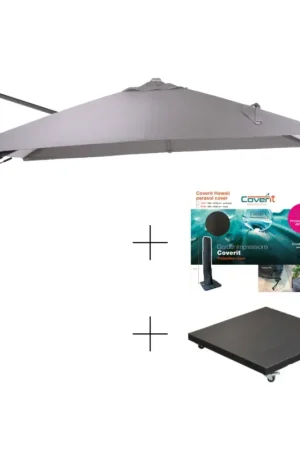 Superprijs Garden Impressions Hawaii Lumen parasolset 300x300 LED verlichting zand