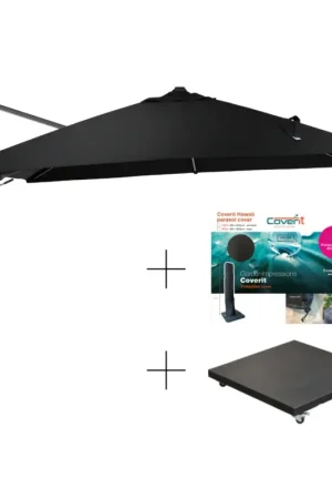 Garden Impressions Hawaii Lumen parasolset 300x300 LED verlichting zwart Express Levering