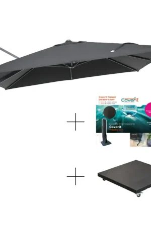 Rechtstreeks Van De Fabrikant Garden Impressions Hawaii parasolset 300x300 zwart 90 kg