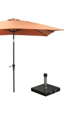 Betrouwbaar Garden Impressions Lotus parasolset 250x250 koper met voet en hoes